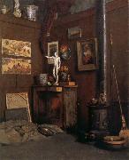 Gustave Caillebotte The Studio having fireplace Norge oil painting reproduction
